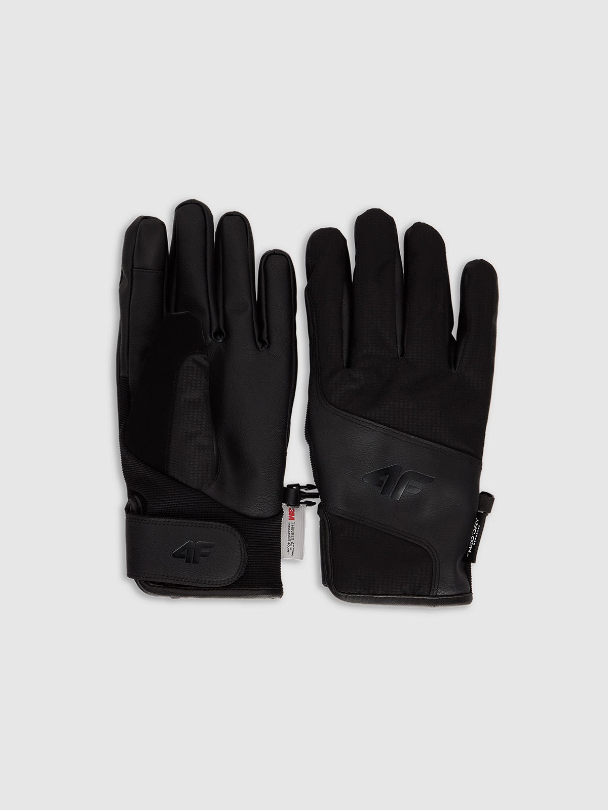 Rękawiczki Sportowe Narciarskie Męskie Czarne 4F Neodry Thinsulate AW26 S