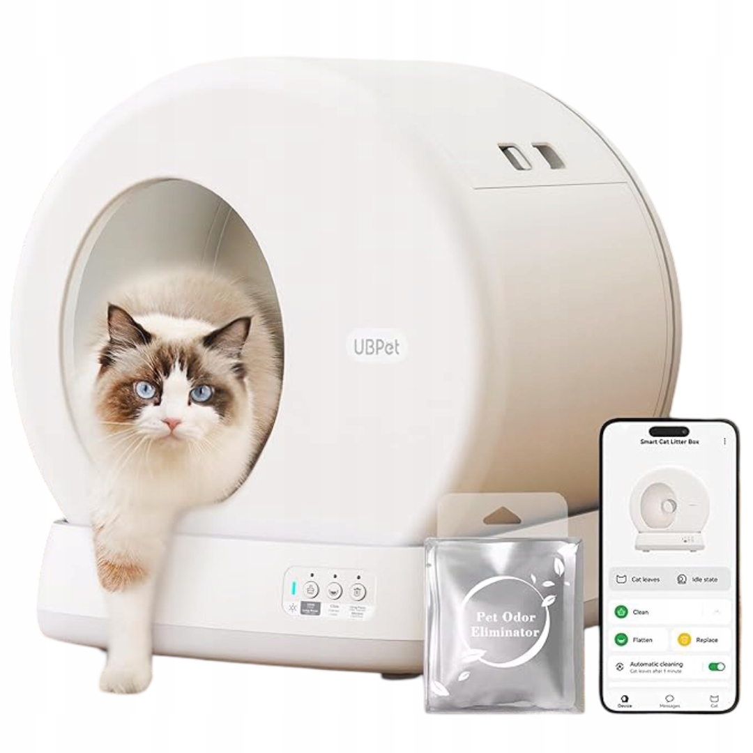 Levně Samočistící kočičí toaleta pro kočky 10 senzorů 57 litrů UBPet C10