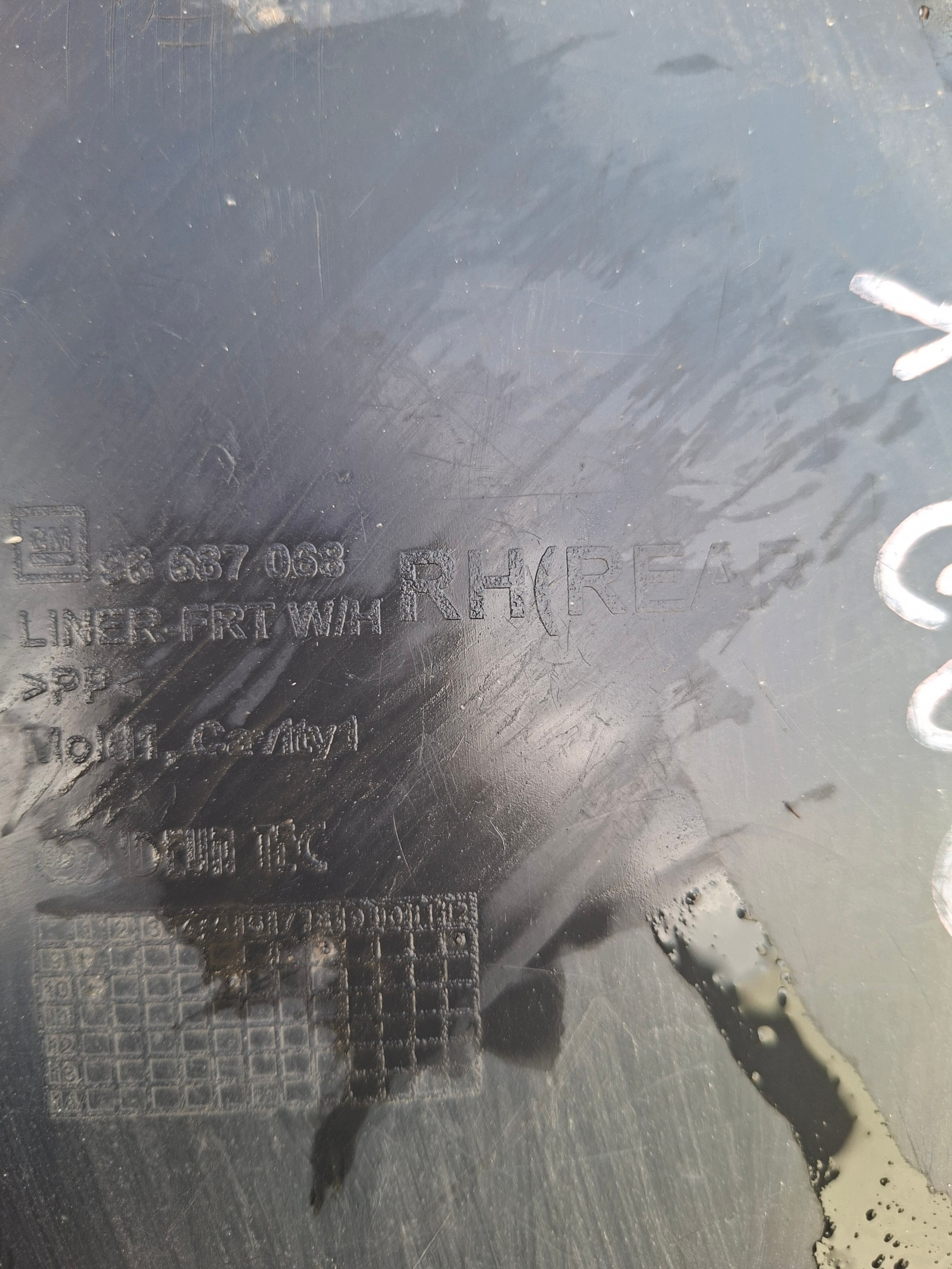 mudguard front front right CHEVROLET SPARK III 96687068