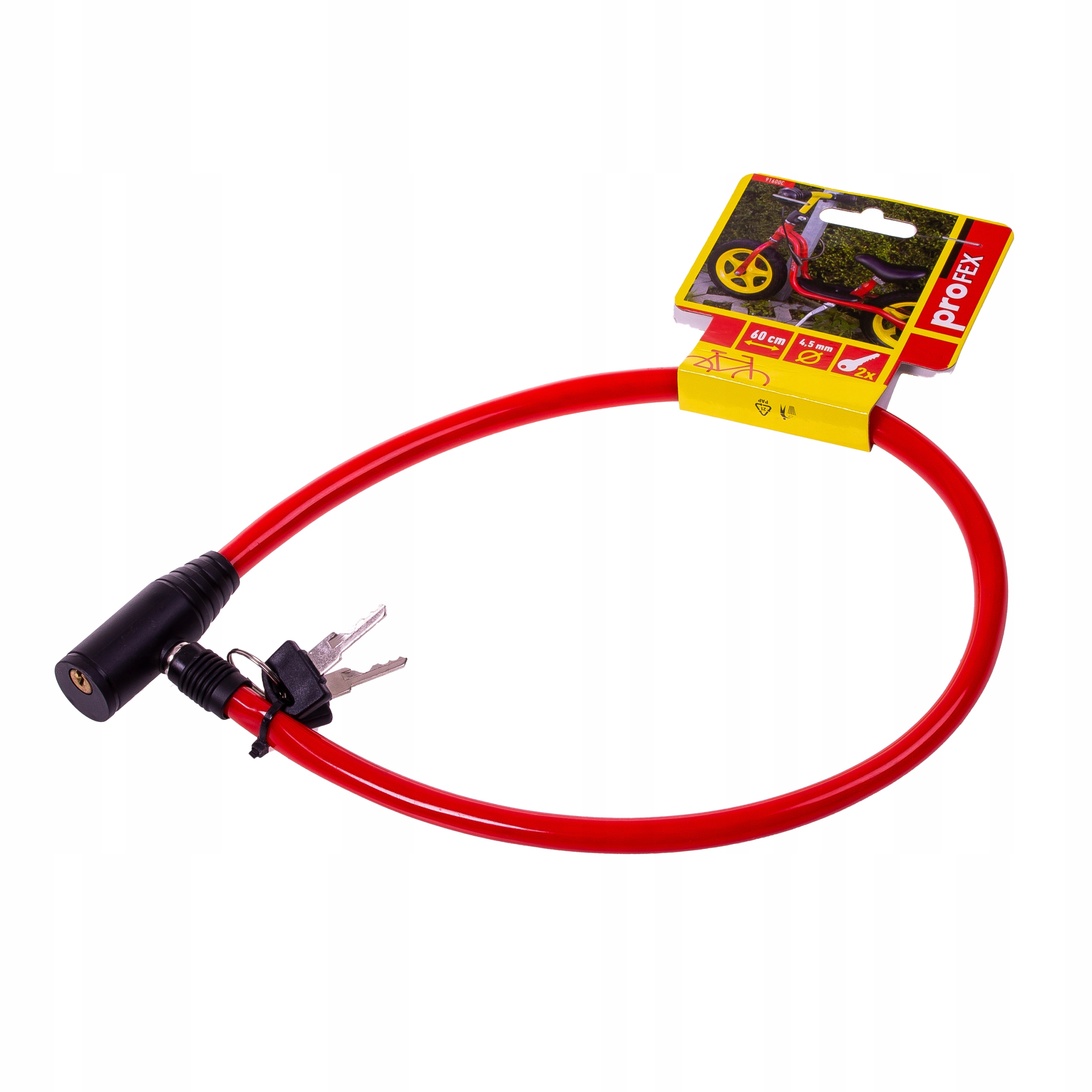 Zapięcie Rowerowe Blokada do Roweru Linka 4,5x60cm