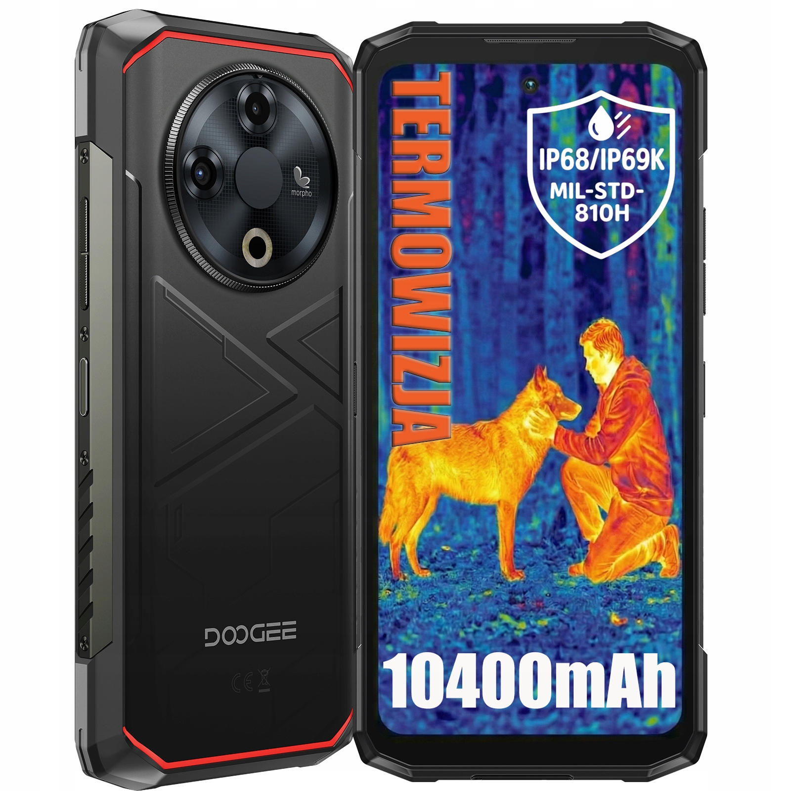 Pancéřový Smartphone Termovize Doogee Fire6 4G 6/256GB Dual Sim Android IP69K