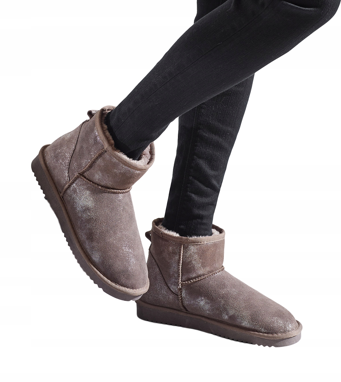

Skórzane Buty Damskie botki eskimoski róż *36