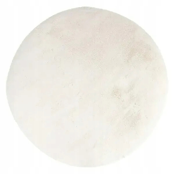 Kusový koberec Happy Shaggy, ø 160 cm, ivory, 100% polyester