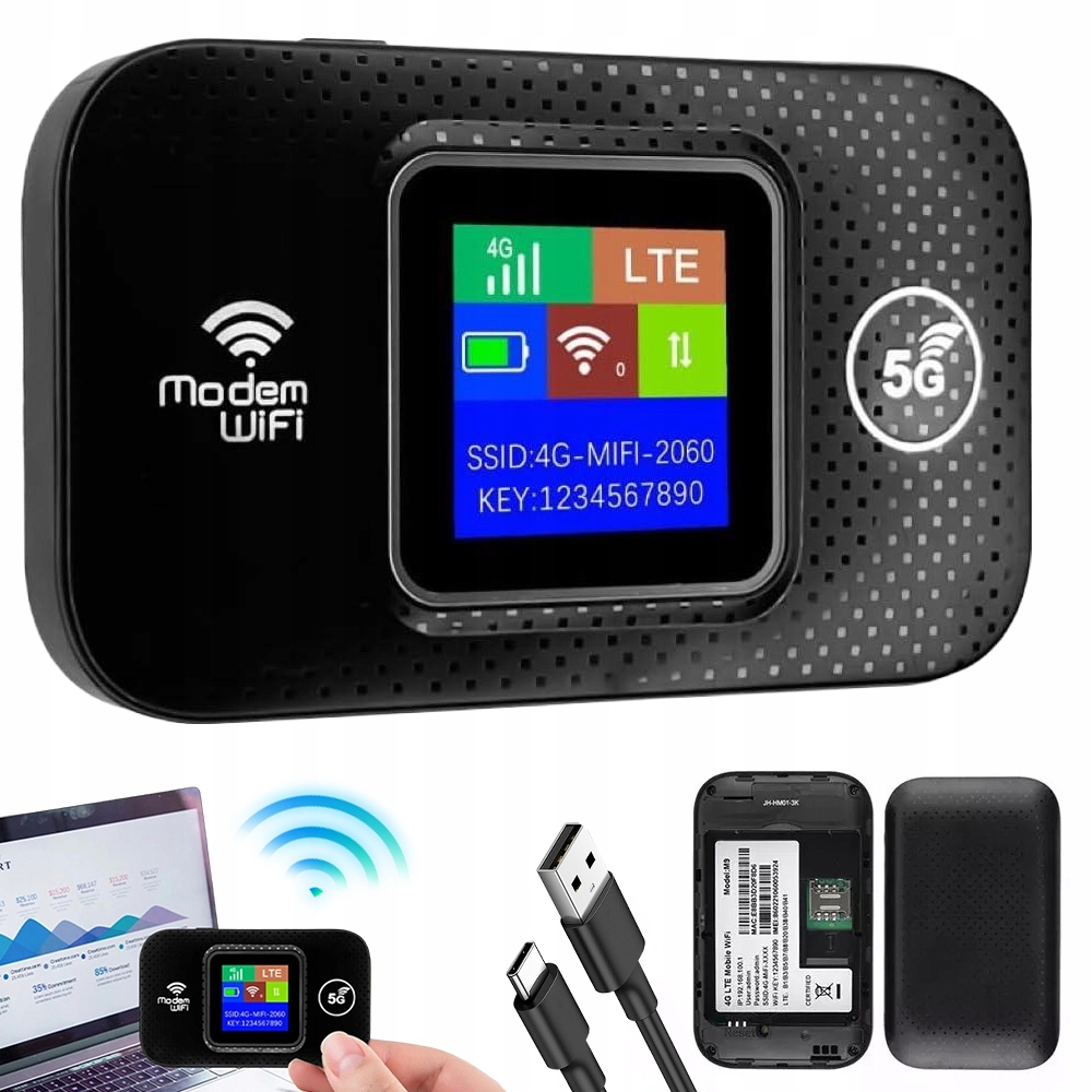 Přenosný Mobilní Wifi Router 4G Lte 150MBPS 10 Zařízení Baterie 3000MAH