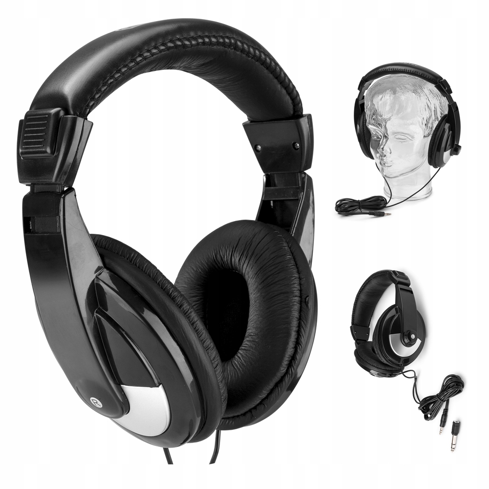Hi-Fi DJ наушники твердое исполнение громкое цвет черный