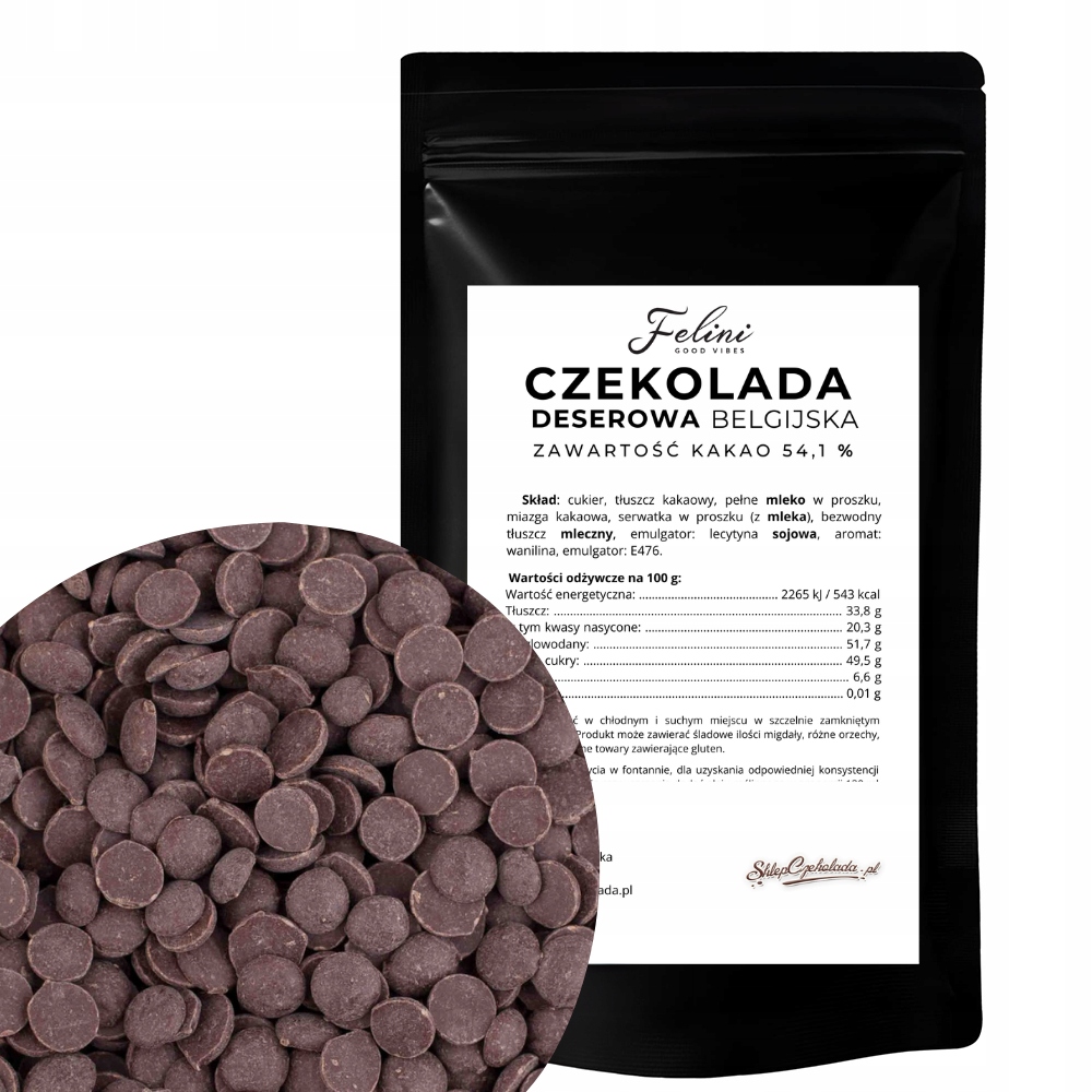 Levně Felini belgická hořká čokoláda 54,9% 1kg