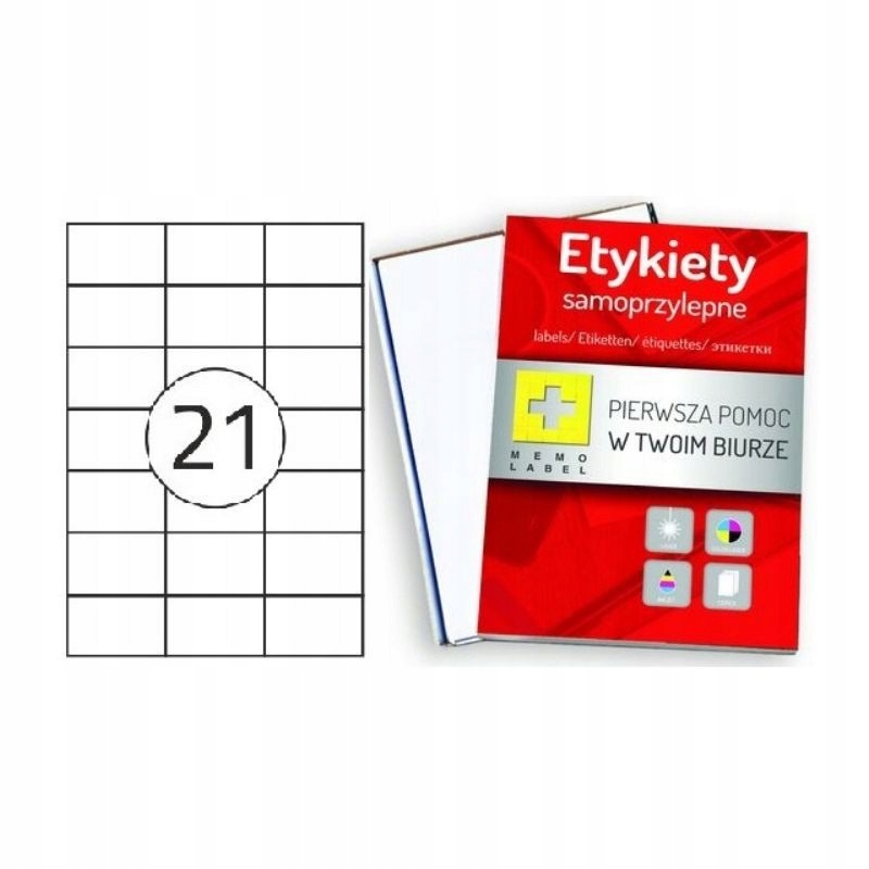 

Etykiety Samoprzylepne 70x42,3mm, 100 Arkuszy A4