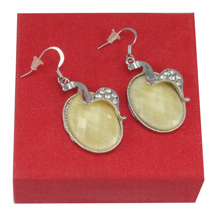 

Kolczyki Srebrne Grapefruitowe Kamienie Cyrkonie