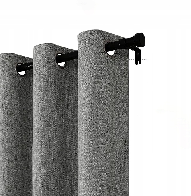 Zasłona zaciemniająca 100% nieprzezroczysta efekt lnu 2 szt. 140/220 cm