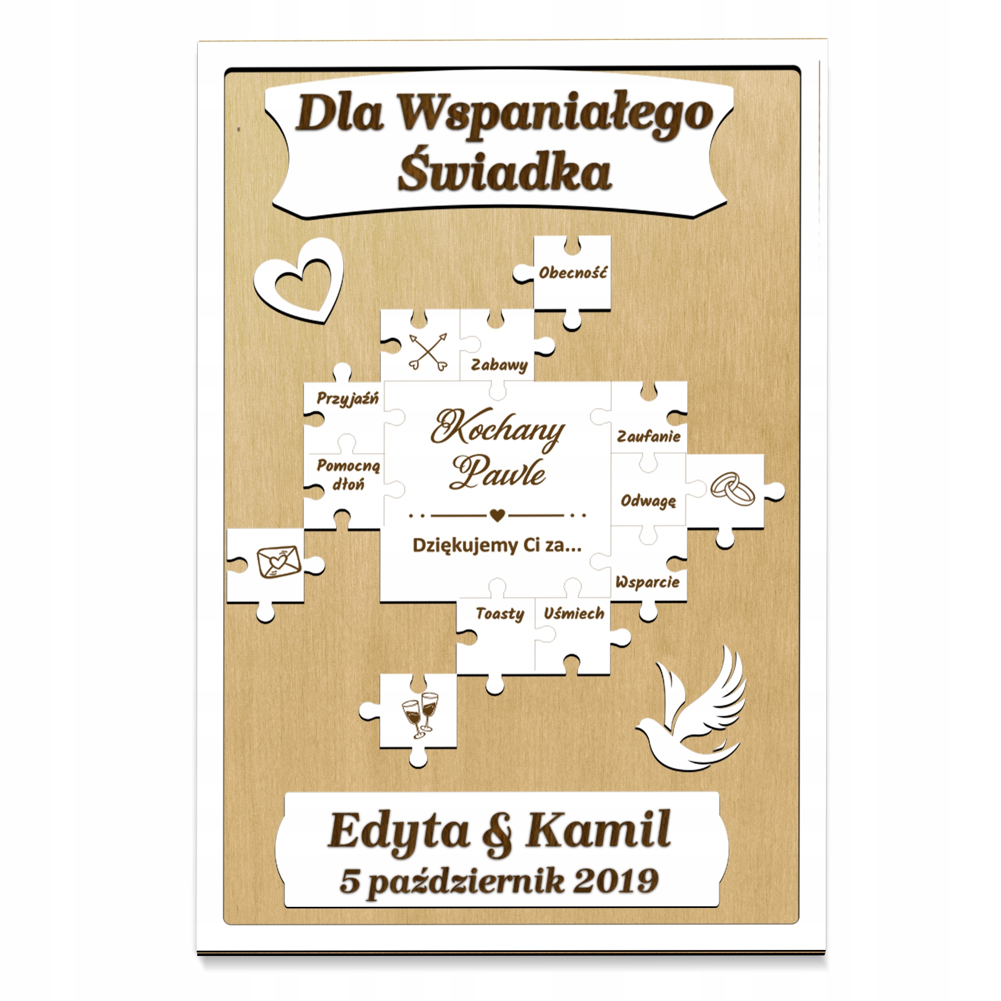 

Podziękowanie ślubne dla świadka
