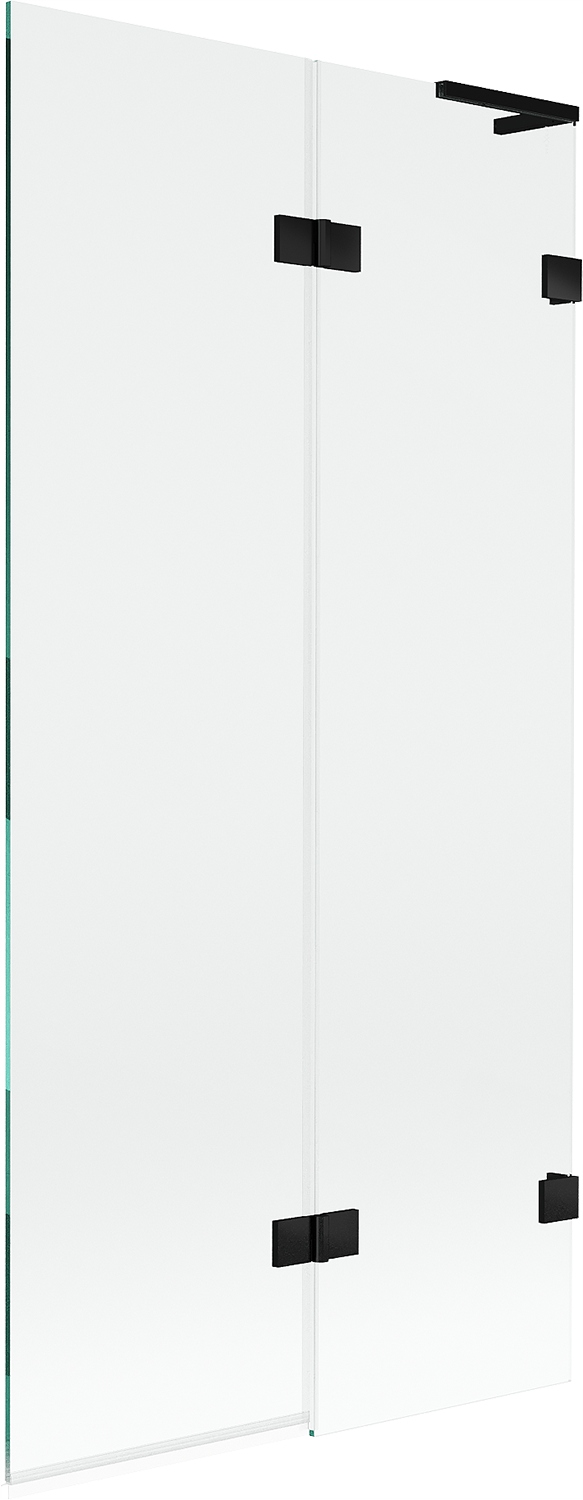 Mexen Lunar L vanová zástěna 2-křídlá pravá 90 x 150 cm, transparentní, čer