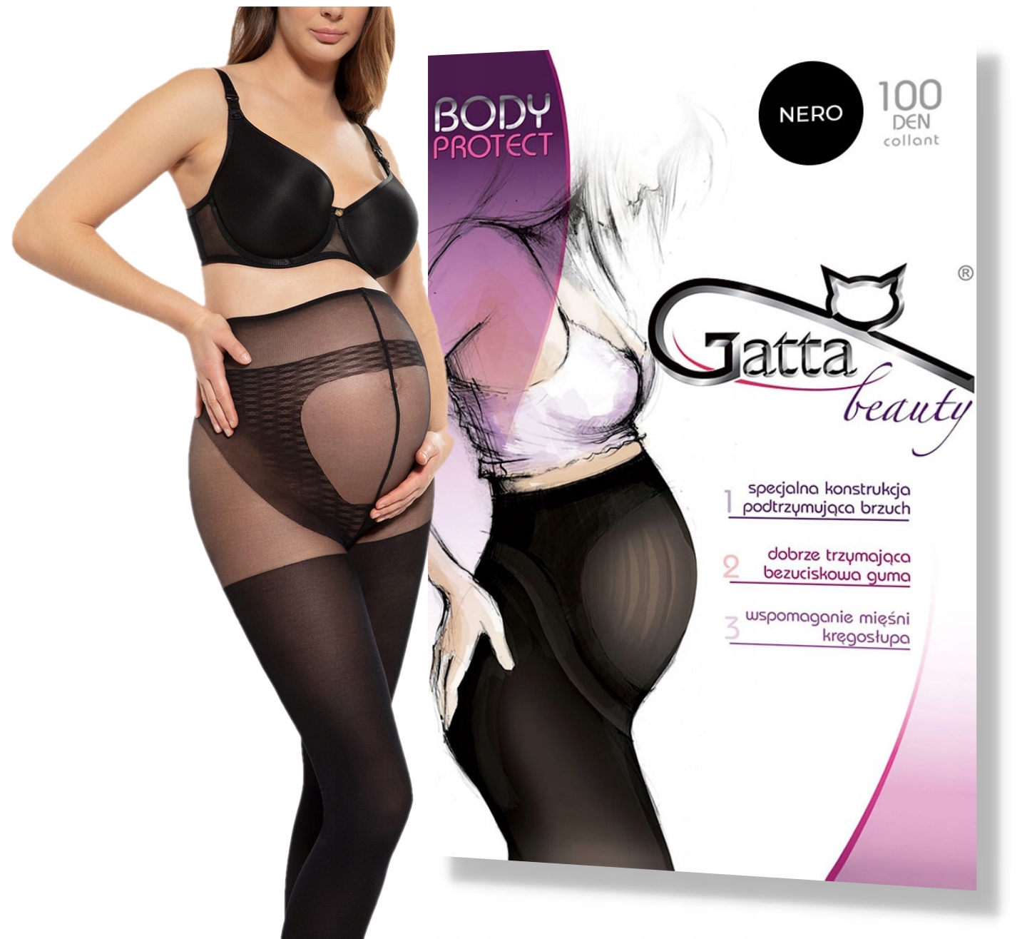 

hb Rajstopy ciążowe Gatta Body Protect 100DEN 2-S