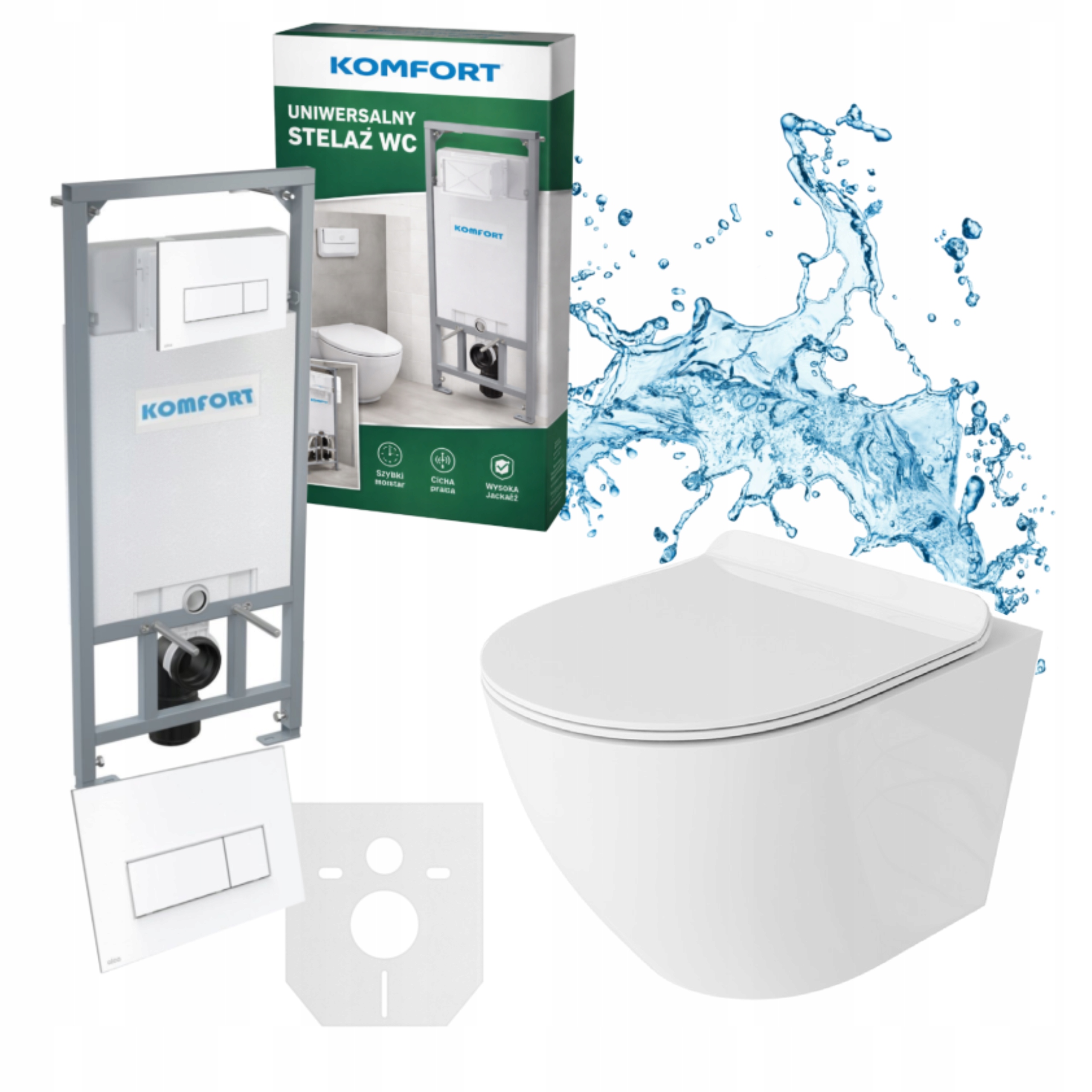 Wc sada Komfort Miska Lavita Sofi 5v1 tlačítko Alcaplast bílá