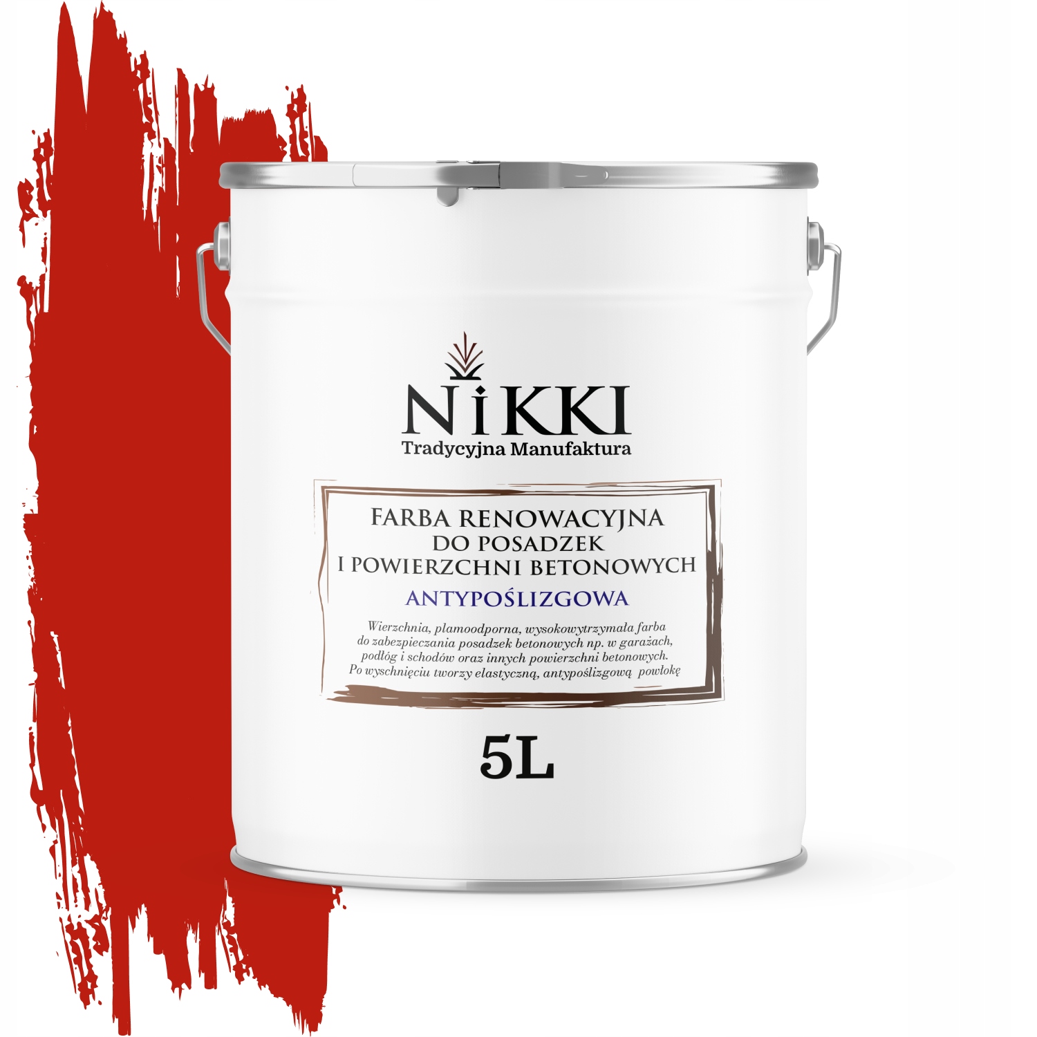 Renovačná Farba Na Podlahy Protišmyková Uv Červená RAL3020 Mat 5 L