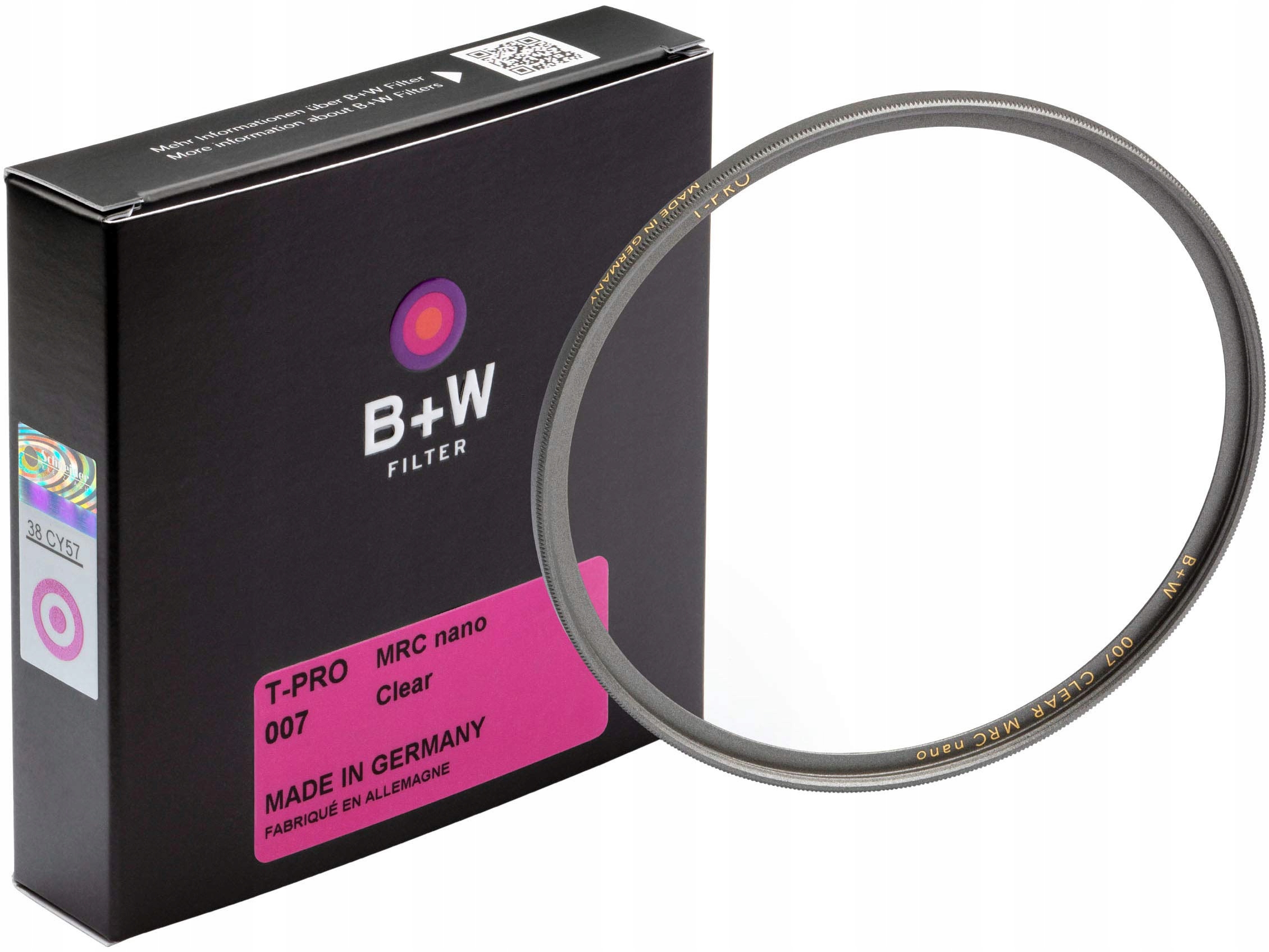 B+W 007 filtr ochronny 37mm T-Pro Mrc Nano tytanowe wykończenie