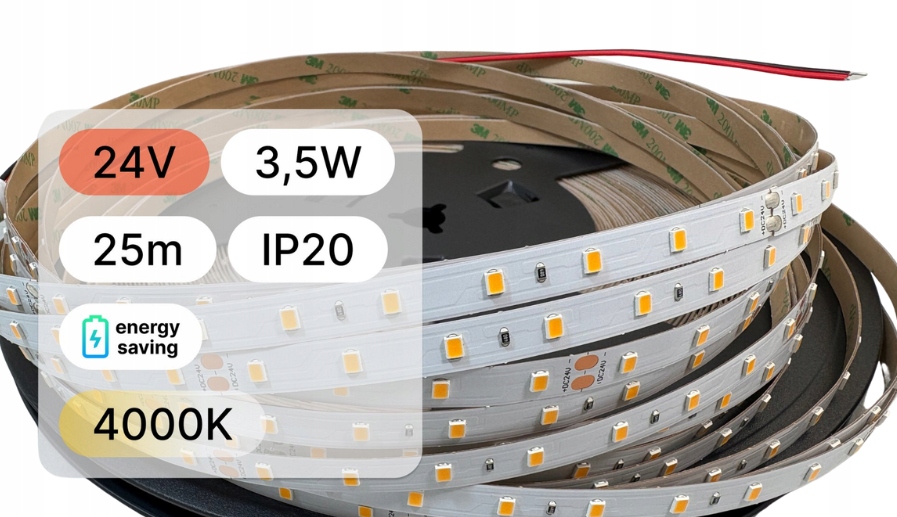 Led Páska 24V Smd 3,5W 64LED IP20 4000K 140lm/W 8mm 25mb
