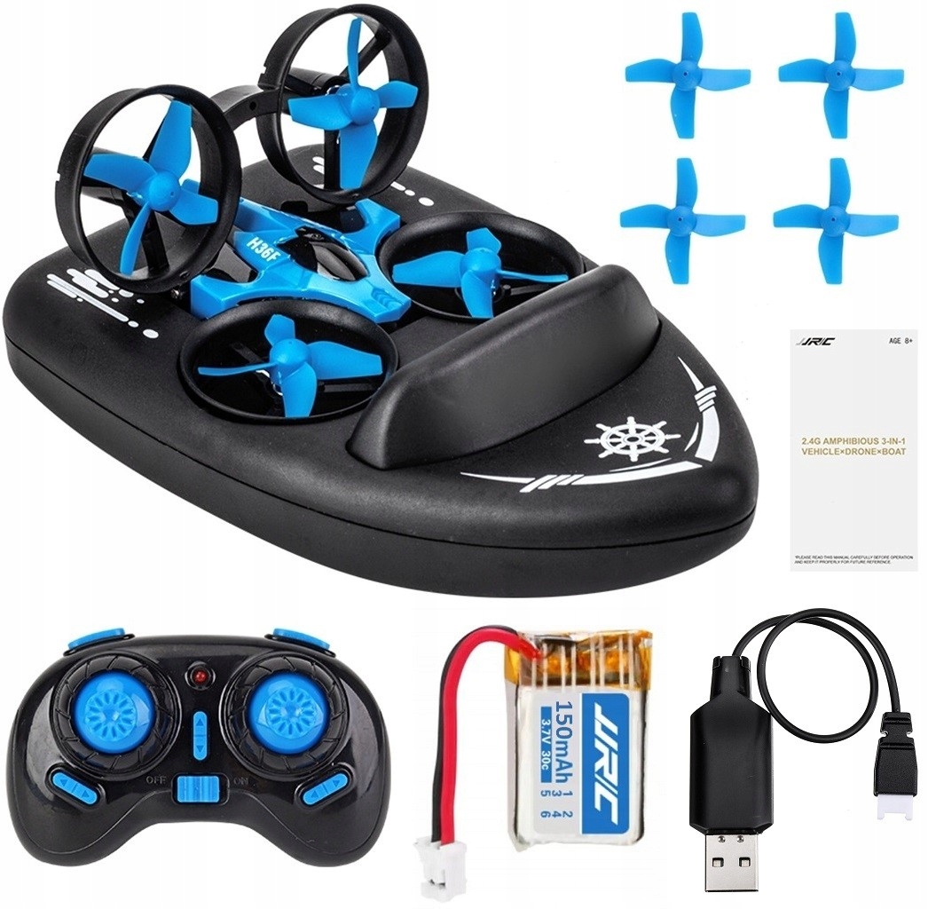 Motorówka Dron Rc Jjrc H36F Terzetto 2,4GHZ 3W1 Zdalnie Sterowana Latająca