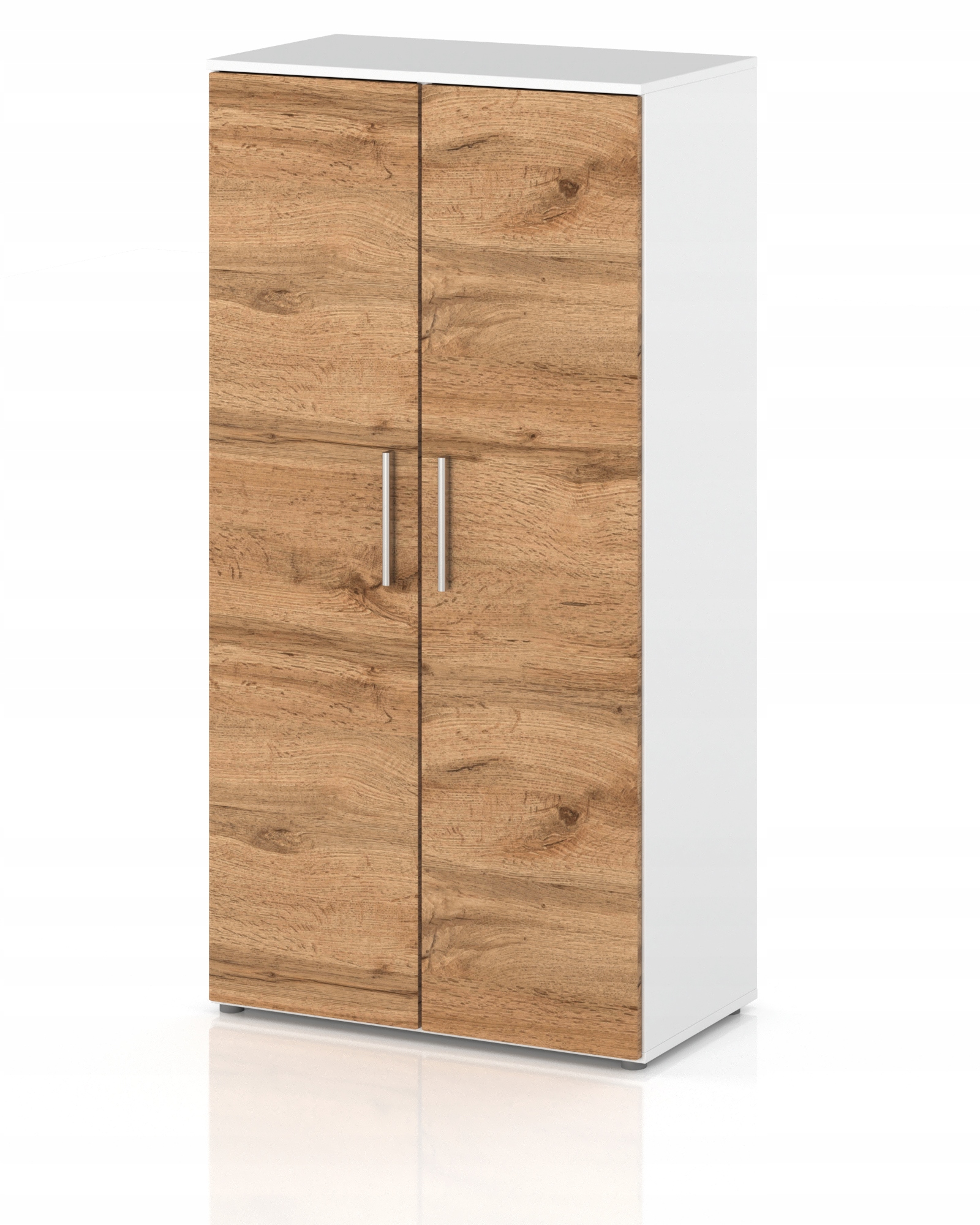 SZAFA REGAŁ GARDEROBA NA UBRANIA DO PRZEDPOKOJU BIAŁY MAT DĄB WOTAN 70 cm