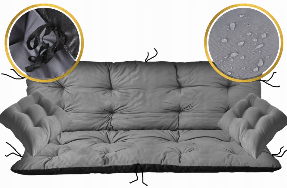 Poduszka na ławkę huśtawkę ogrodową taras balkon palety 140x60x50 + 2x38x38 Producent inna