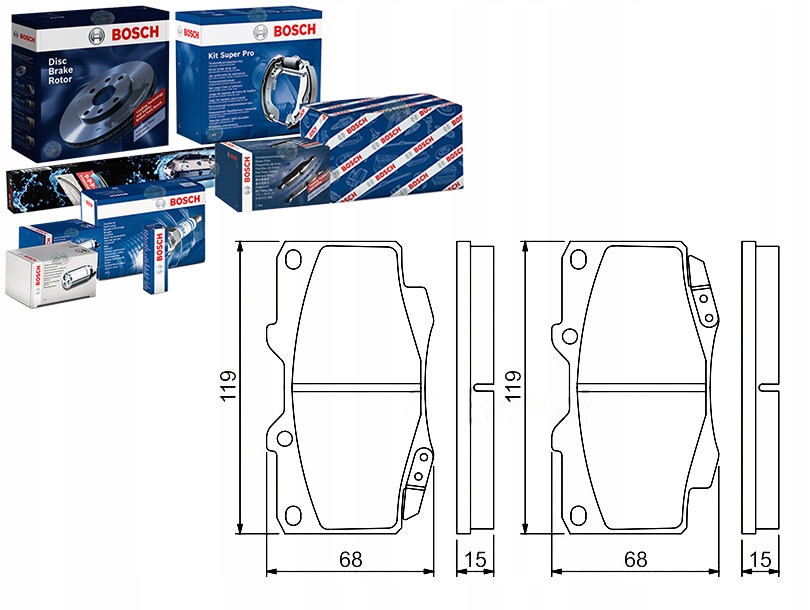 BOSCH КОМПЛЕКТ КОЛОДОК ГАЛЬМІВНИХ44650k140 04465