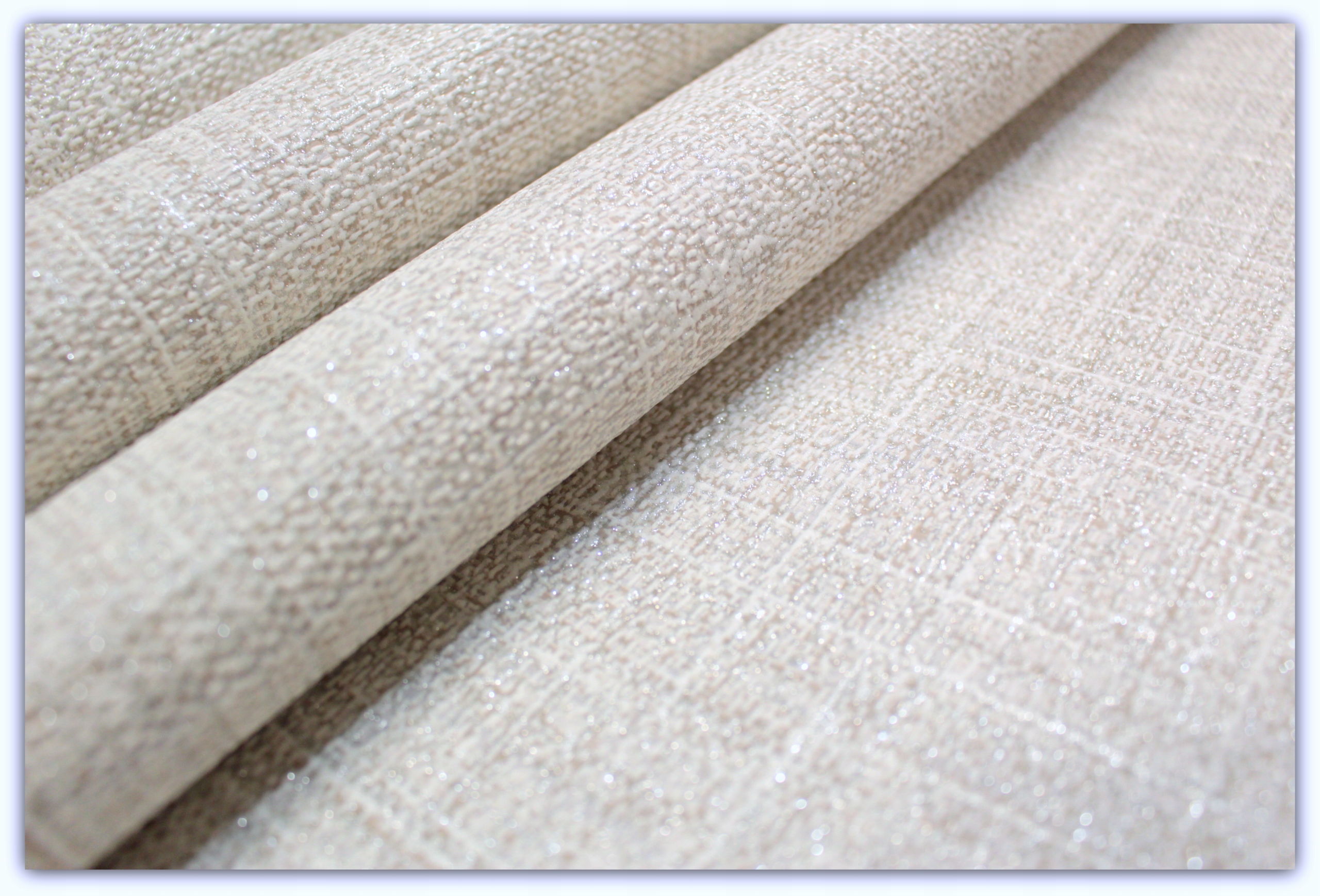 TAPETY TAPETA TŁO PŁÓTNO SZARE Z BROKATEM WINYLOWA Rodzaj winylowa na flizelinie