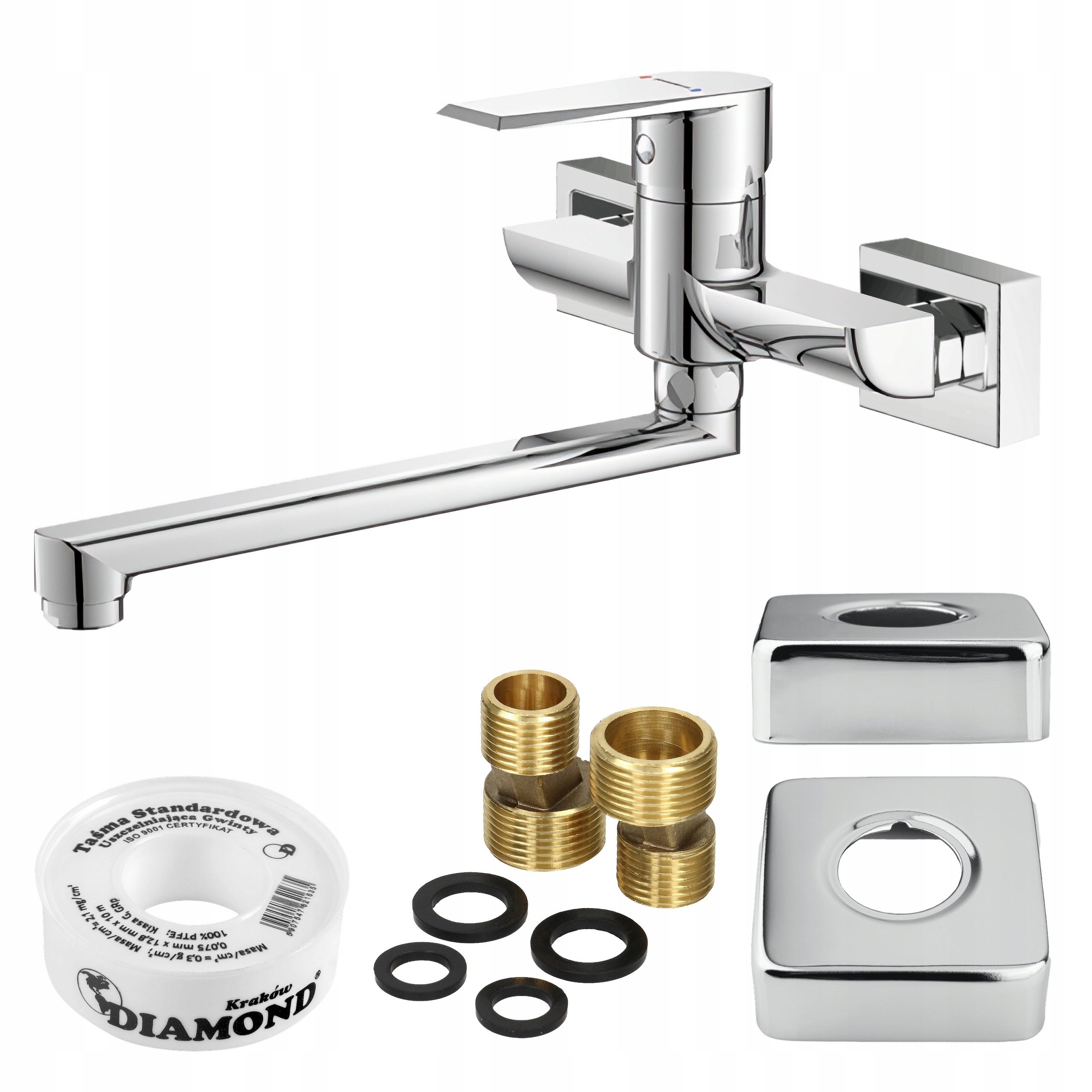 Umyvadlová koupelnová baterie s pohyblivým výtokové ramínko chrom nástěnná Baterie Sotbe