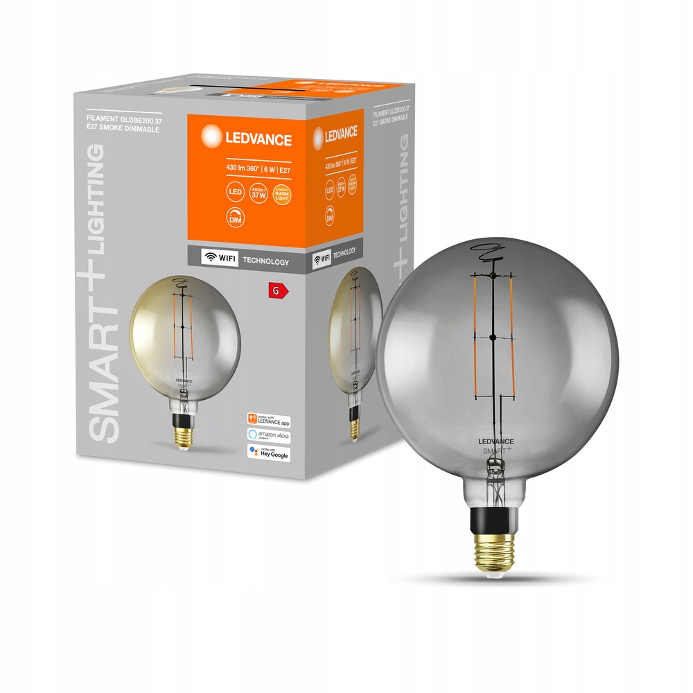 Led žárovka E27 6W 42W 500lm Stmívatelná Smart+ WiFi Filament Globe
