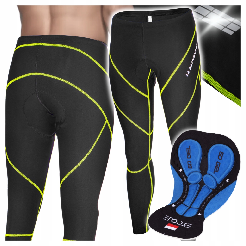 Cyklistické kalhoty na kolo Dlouhé pánské cyklistické legíny s vložkou L