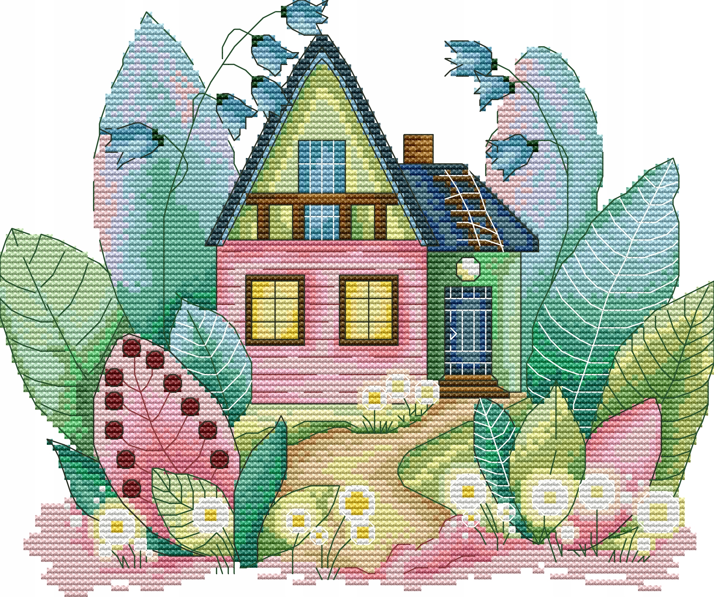 Kanva s potiskem vyšívací sada (kanva,mulina)