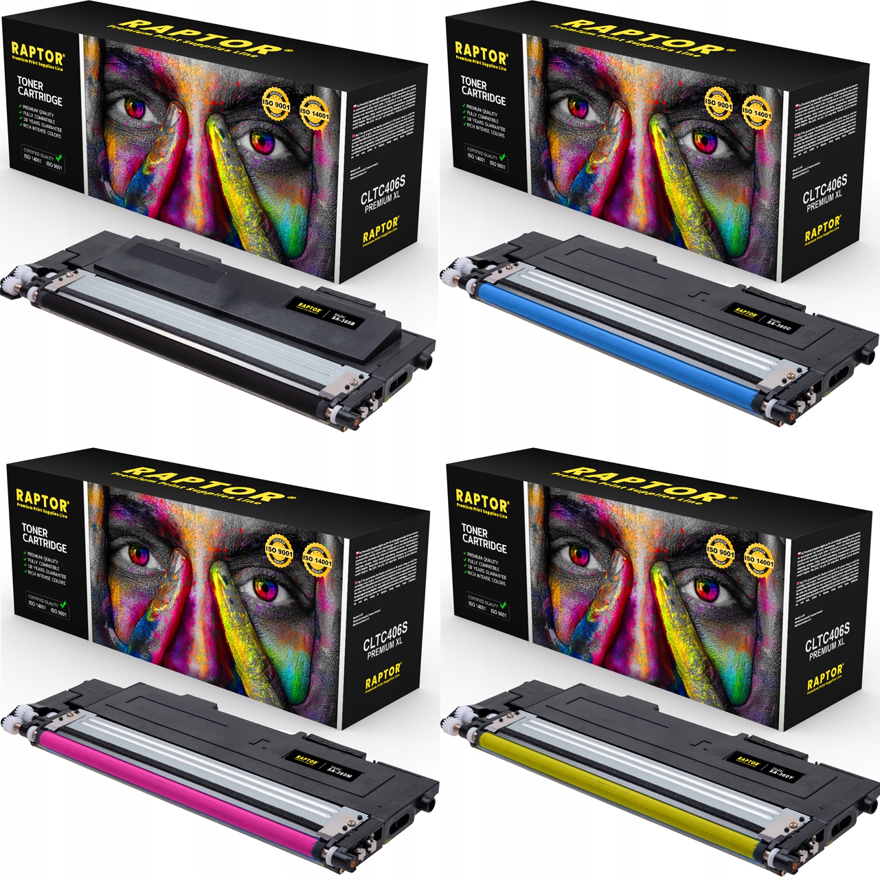 4x Toner Pro Samsung C460FW C460W CLP-365W CLTK406S