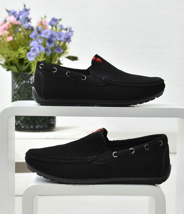 MOKASYNY Chłopięce Wyprofilowane Skóra CZARNE r40 Marka Inna marka