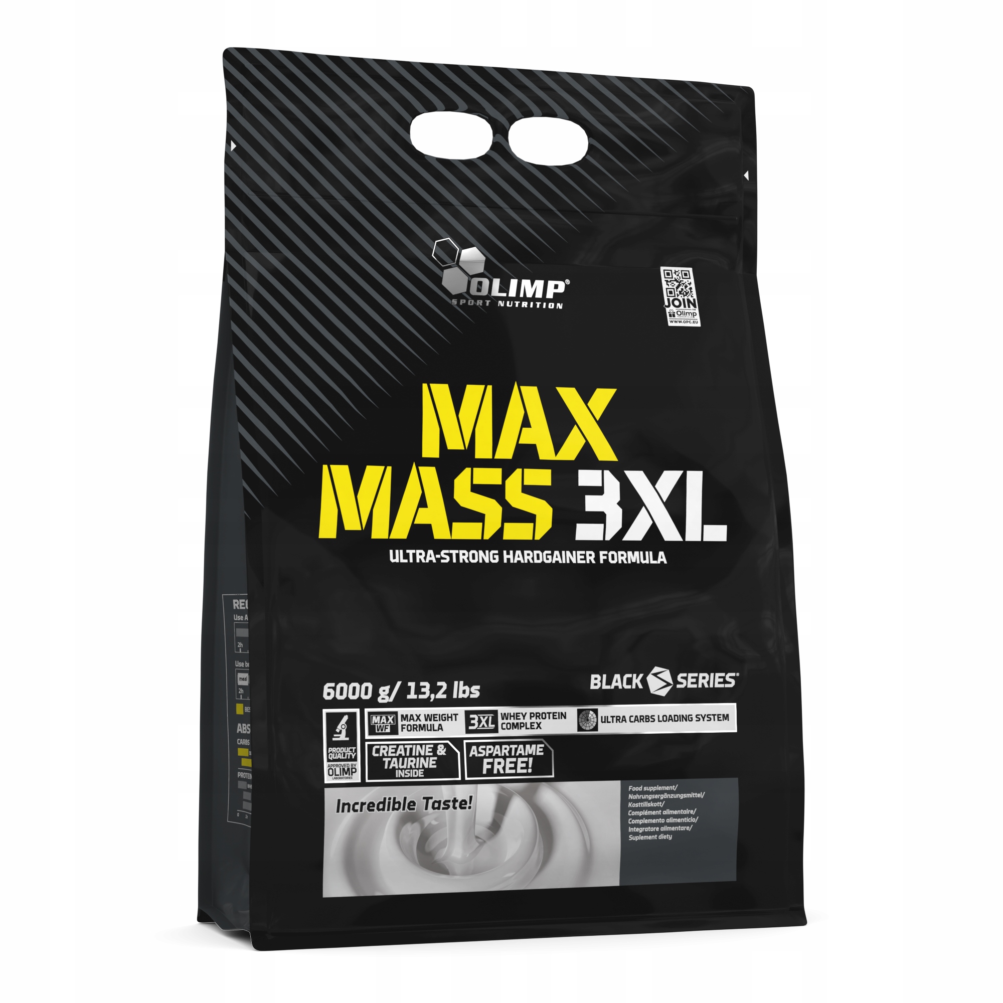 OLIMP Max Mass 3XL 6000g Gainer Białko Kreatyna Tauryna Masa Mięśniowa — 3