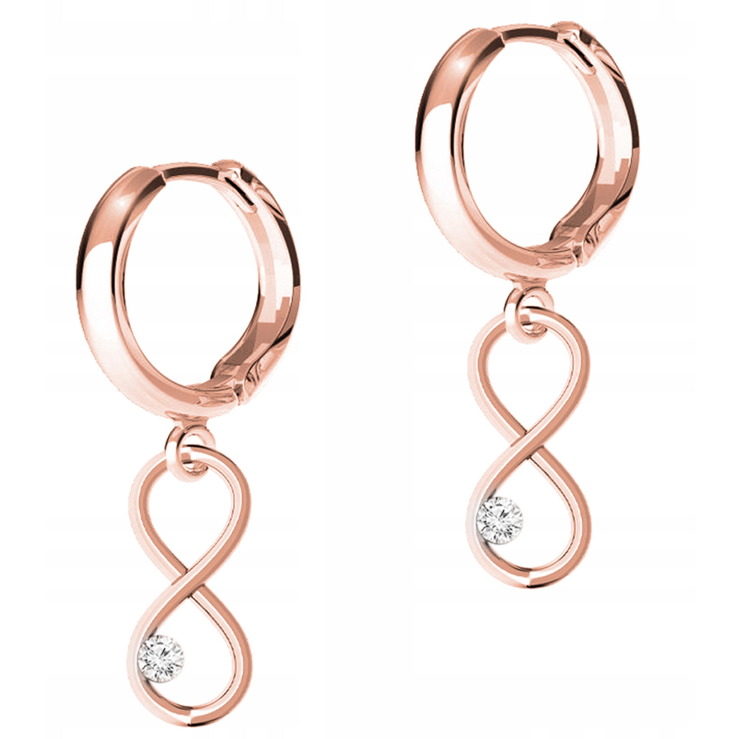 Náušnice Pozlacené Nekonečno se zirkonem Osmičky Zirkony Stříbro 925