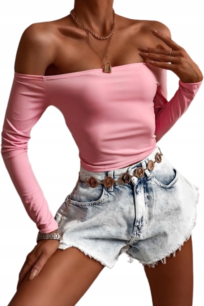 

Zmysłowa Bluzka Crop Top Odsłonięte Ramiona Xs