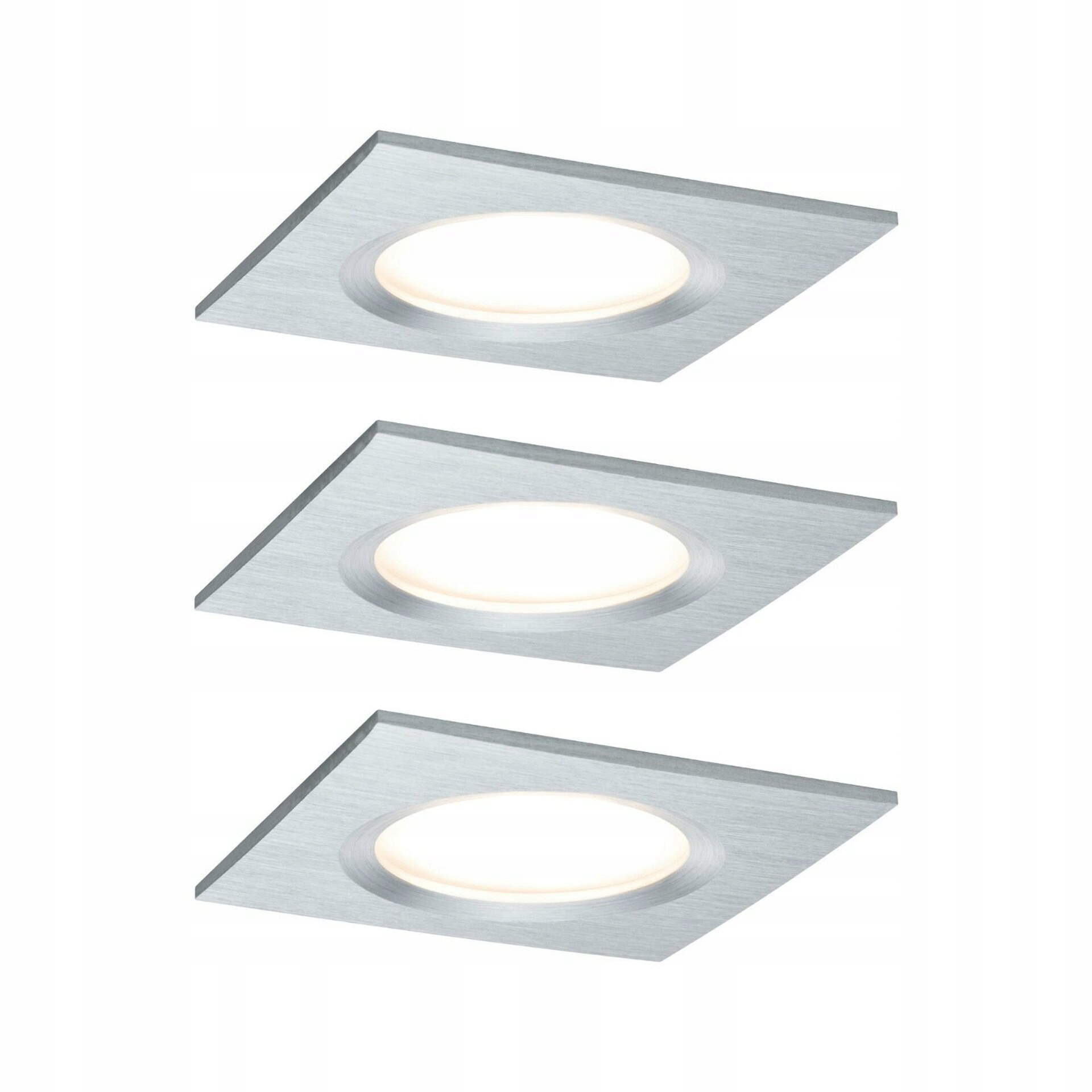 Paulmann vstavané Led svietidlá Coin Slim IP44 3ks sada, hranaté, stmievateľné