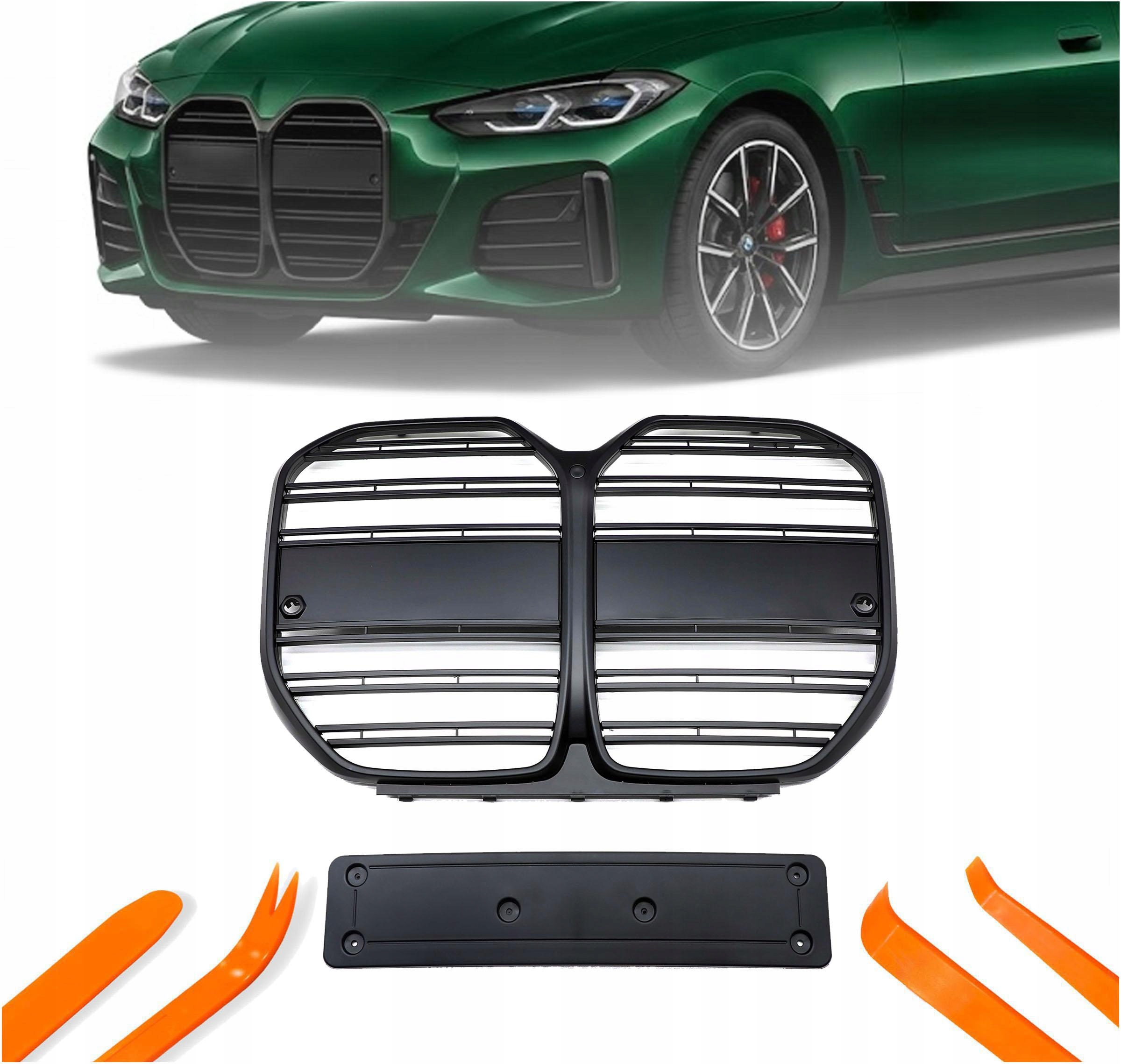 Atrapa Gril Nerki Bmw 4 G26 2021- Černý Mat M Balíček M3 2 Žebra