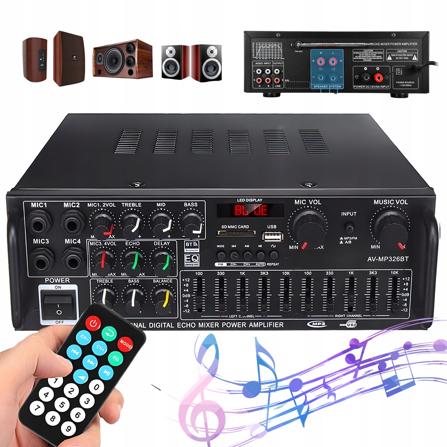 Zosilňovač Prijímača Autorádia, Bluetooth Karaoke Reproduktor Diaľkový Ovládač