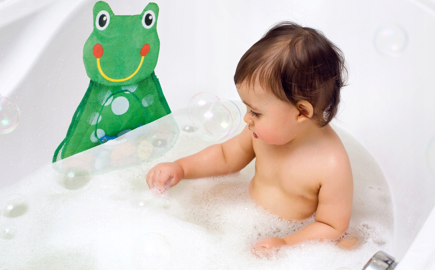 WOREK NA ZABAWKI DO KĄPIELI TORBA SIATKA ŻABKA Marka MalPlay