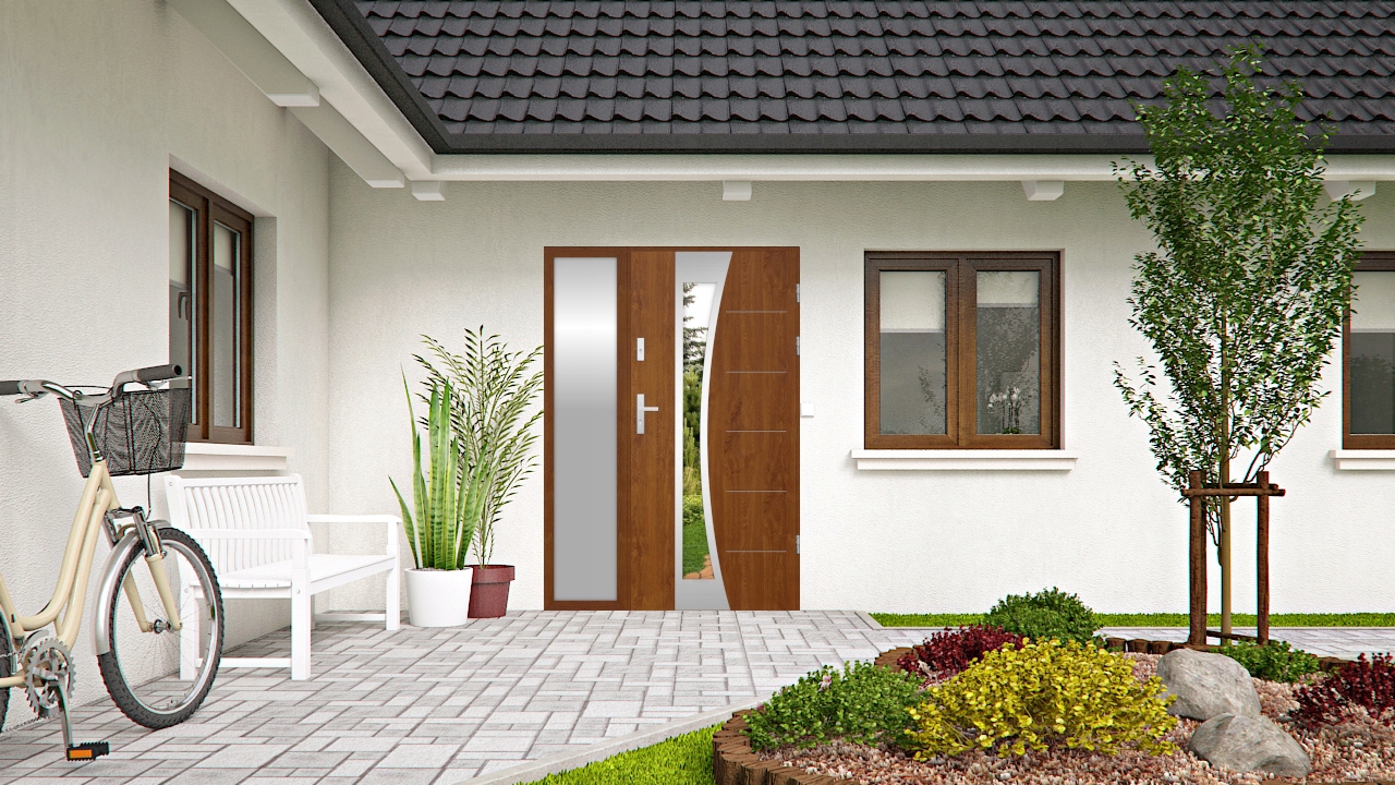 DRZWI Z DOŚWIETLEM ZEWNĘTRZNE NAWIS 72MM 160CM Marka inna