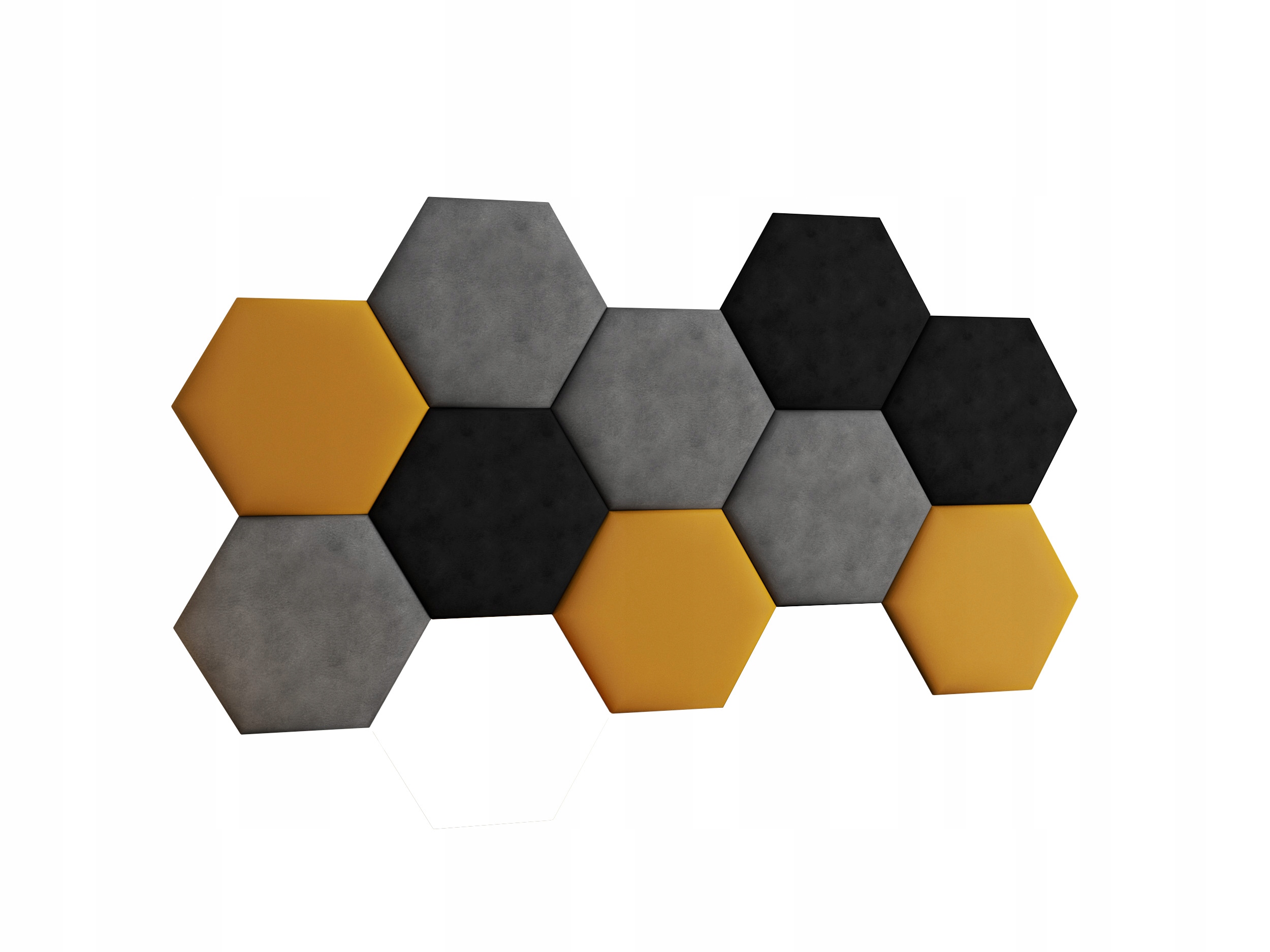 Čalúnené Panely Hexagon 41x35 Včelí Plást S Voštinou Sada 10 Kusov