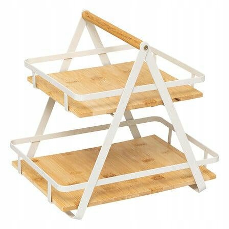 Półka Ordera 2-poziomowa z uchwytem naturalna/biała