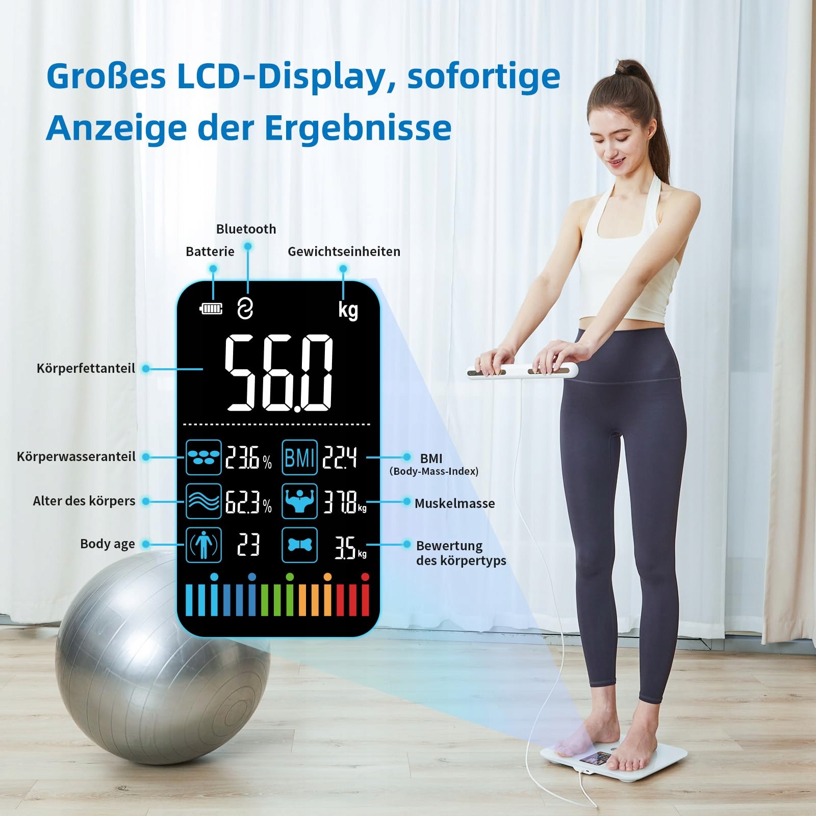 LEPULSE P1 Waga Analizująca Tkankę Tłuszczową i Mięśnie z Aplikacją — miniatura 7