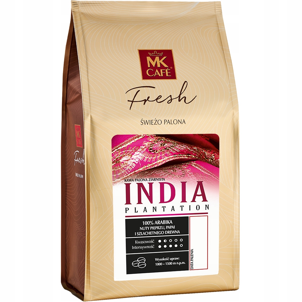 Levně Mk Cafe Fresh India Plantation Káva zrna 1kg