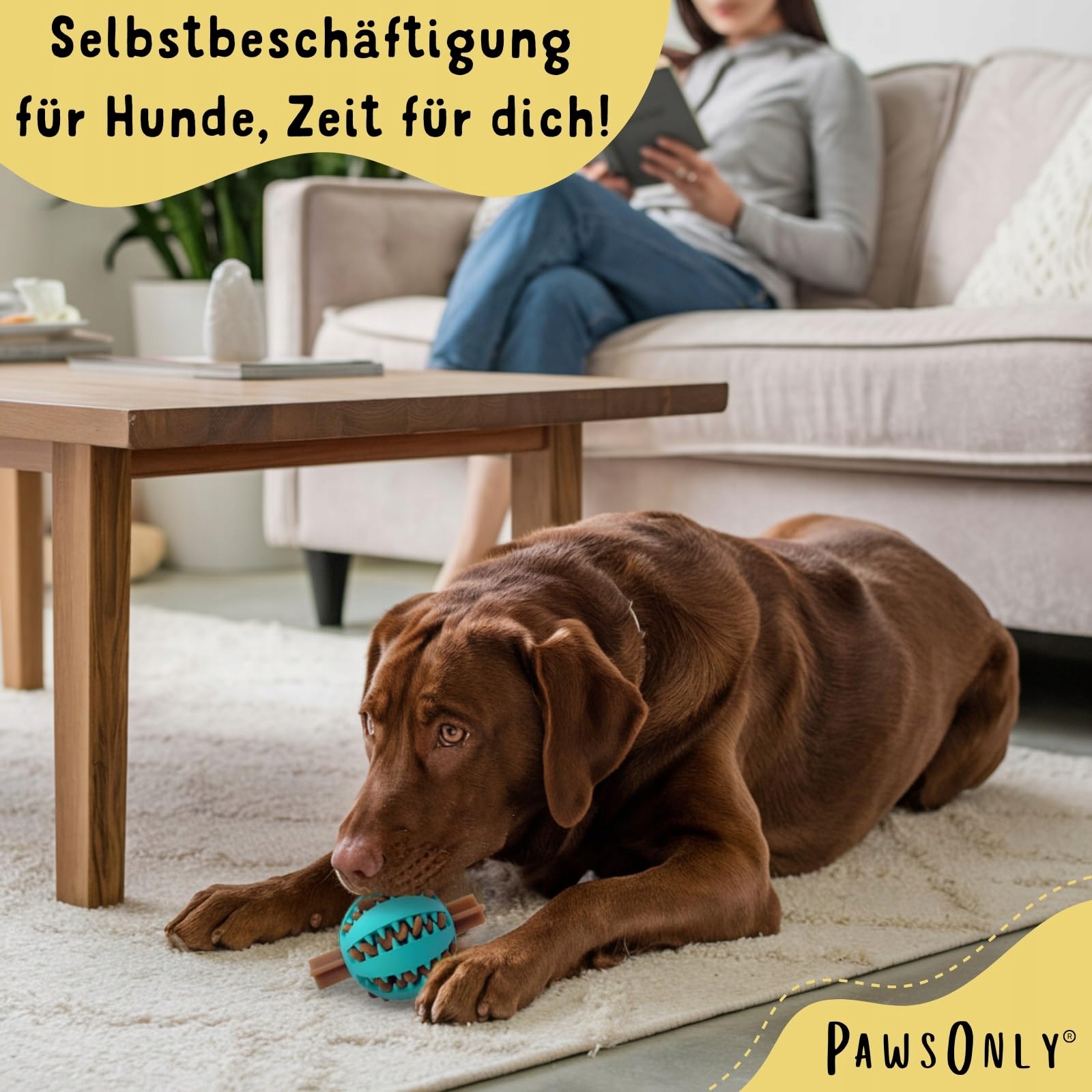 PAWSONLY Futterball Dla Psów Zabawka Na Przysmaki Kauczuk Naturalny 7 cm — miniatura 3