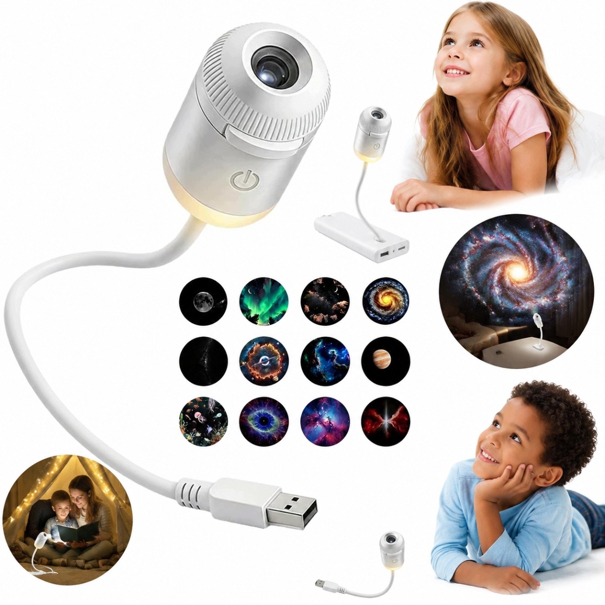 Nowy 12W1 projektor Galaxy z lampką nocną projektor rozgwieżdżonego nieba