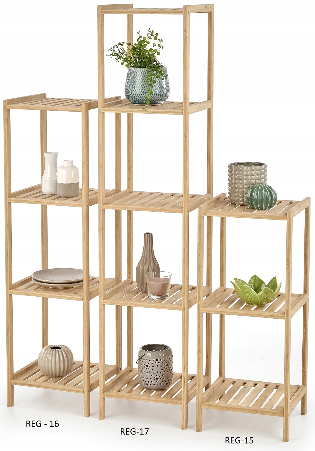 Regał drewniany z pojemnikami REG10 popiel Halmar Kolekcja Reg