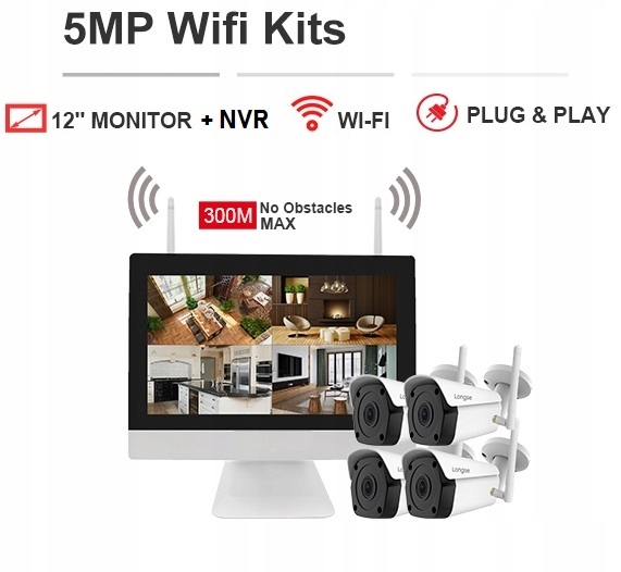 MONITORING WIFI zewnętrzny + NAGRYWARKA +EKRAN LCD Kod producenta 2020