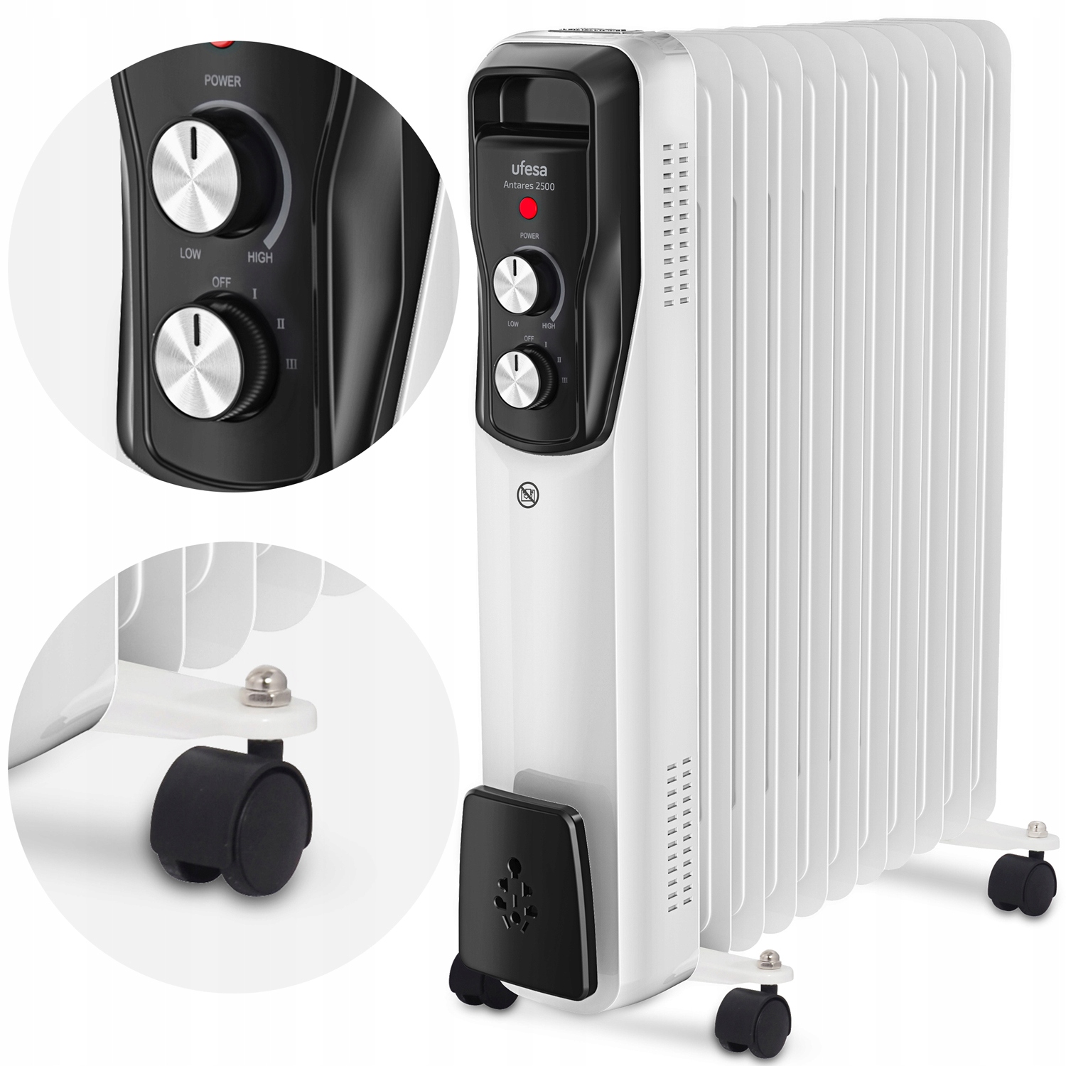 Olejový Radiátor 11 Rebier Hustý Olej Ufesa 2500W Elektrický Rebrový