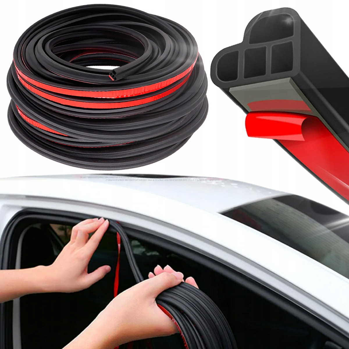 USZCZELKA OSŁONA KRAWĘDZI DRZWI SAMOCHODOWYCH 25 M TAŚMA USZCZELNIAJĄCA