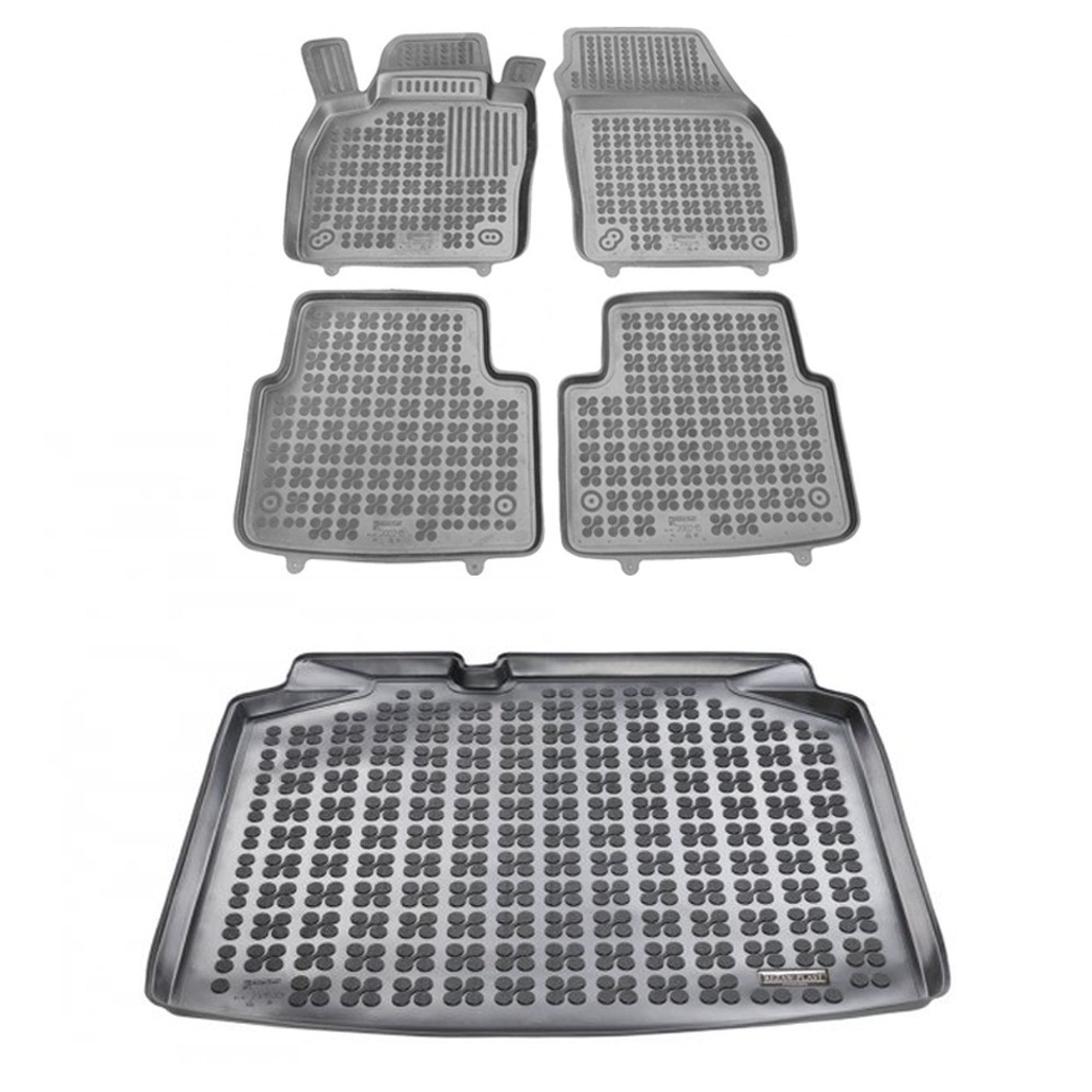 Sada čiernych kobercov čierna gumová rohož Škoda Scala od roku 2019